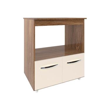 Imagem de Balcão Armário Gabinete Para Microondas E Forno Elétrico Cozinha Amanda Mobília Decor Savana Off White