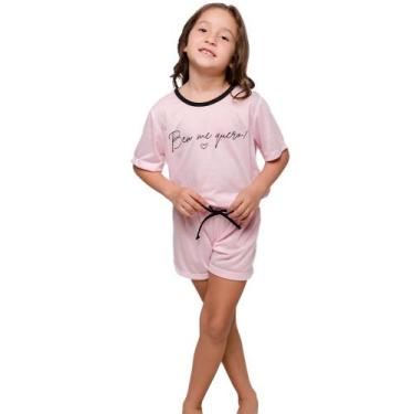 Imagem de Pijama Infantil Kids Para Menina Modelo De Calor Com Estampa Divertida