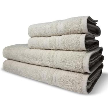 Imagem de Jogo De Toalhas Luxo 4 Pçs Lisboa 2 Banho 2 Rosto Bege