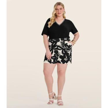 Imagem de Blusa Manga Curta Pluz Size Secret Glam Preto, Plus G2, Preto