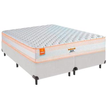 Imagem de Cama Box Queen e Colchão Denver Molas Ensacadas Inducol Branco