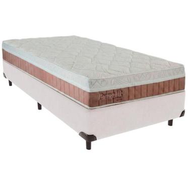 Imagem de Cama Box Solteiro e Colchão Benefit Molas Ensacadas Colchobel Branco