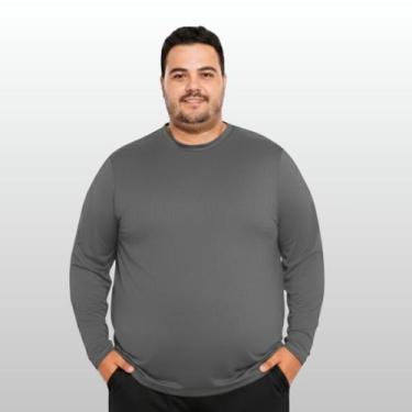 Imagem de Camisa Térmica Plus Size Proteção Solar Uv 50+ Camiseta Masculina Mang