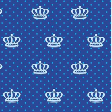 Imagem de Papel De Parede Azul Com Coroas Autocolante Sala Quarto