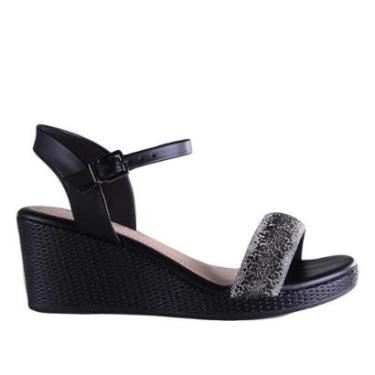 Imagem de Sandália Feminina Ramarim Salto Anabela 2432201 Preto-Feminino