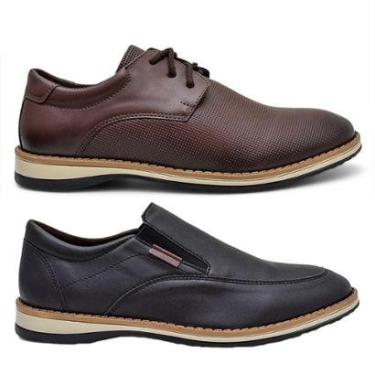 Imagem de Kit Tenis Masculino e Sapato Oxford Liso Calce Fácil-Masculino