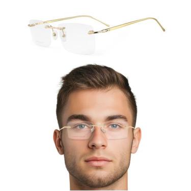Imagem de Armação De Oculos Masculino Sem Aro Parafusado Balgriff, Unico, Dourad