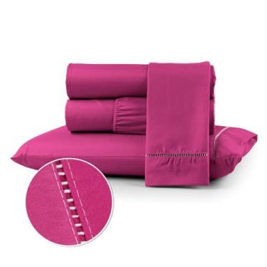 Imagem de Kit Jogo Lençol Cama Box Casal Queen 400 fios Micropercal 03 Peças Pon