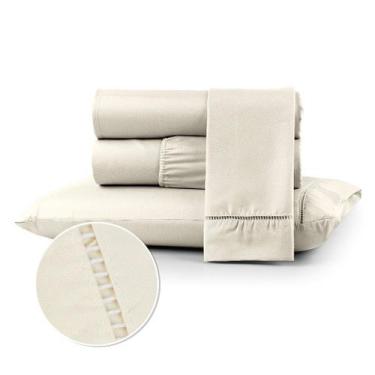 Imagem de Kit Jogo Lençol Cama Box Casal Queen 400 fios Micropercal 03 Peças Pon