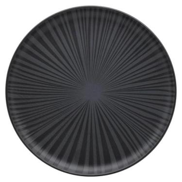 Imagem de Prato Raso De Cerâmica 26Cm Flat Ônix Preto Oxford