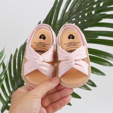 Imagem de Sandálias Infantis Antiderrapantes com Laço - Sapatos de Princesa para