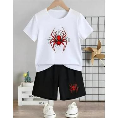 Imagem de Conjunto Infantil Roupa Menino Estampa Spiderman - Aymêe, Branco, 12