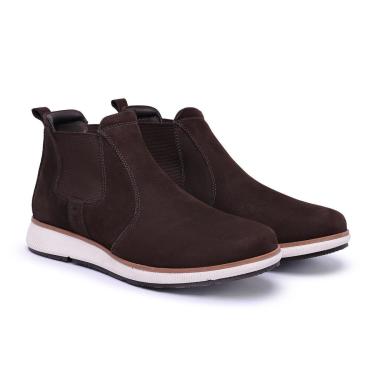 Imagem de Bota Chelsea Sport de Couro com Sola de EVA Extremo Conforto Modelo 104 Nobuck Cafe-Mas...