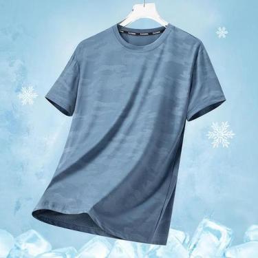 Imagem de Camiseta Masculina De Seda Gelada Antimosquito Antibacteriana Com Abso