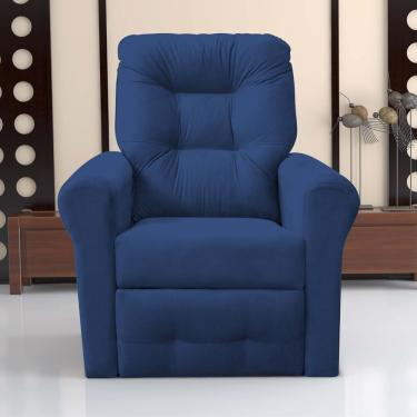 Imagem de Poltrona Reclinável Thalia Para Descanso Suede Azul CasaH