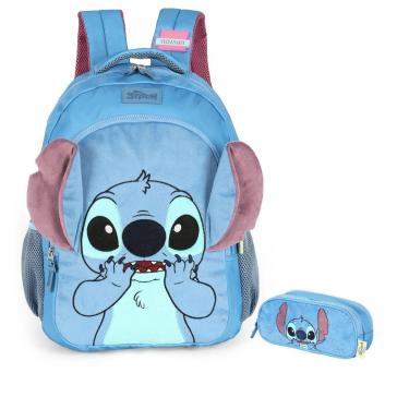 Imagem de Kit Mochila de Costas e Estojo Peluciada Stitch-Feminino