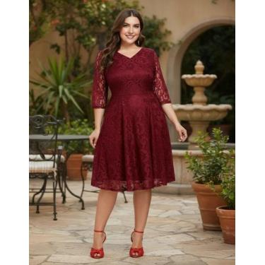 Imagem de Vestido Madrinha 36 Plus Size Festa Renda Batizado Aniversario - Bella