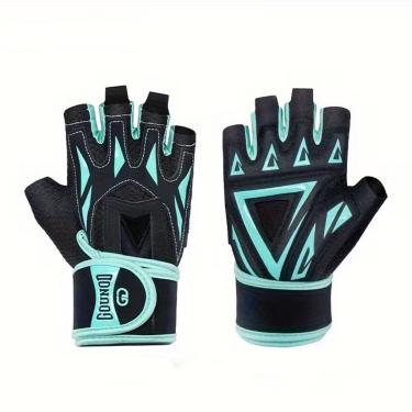 Imagem de Luva Esportiva Gold Sports Veiddorn Com Munhequeira Gel Meio Dedos Anti Slip Silicone R...