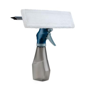 Imagem de Limpador de Janela com Gatilho e Garrafa Spray Nobre Tpc para Vidros em Polipropileno Algodão e Borracha com Luva Azul