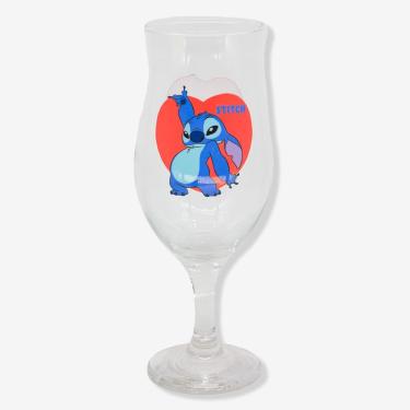 Imagem de Taça Floripa Stitch e Angel Namorados Disney para Bebidas em Vidro com Detalhes Decorat...