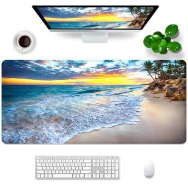 Imagem de Mouse pad para jogos Amrgik XXL 90x40cm Beach Ocean Design