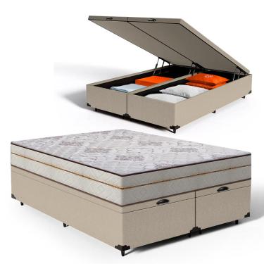 Imagem de Cama Box Baú com Colchão de Molas Ensacadas Luxury Queen 158cm