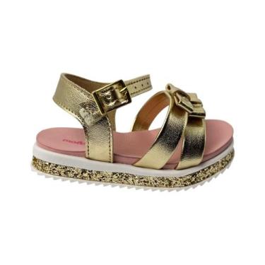 Imagem de Sandália Molekinha Infantil Dourada com Laços, Dourado, 18