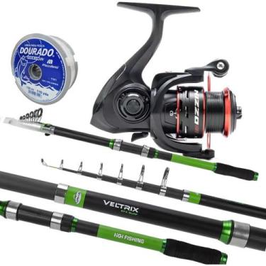 Imagem de Combo Pesca Praia Molinete Nizzo Vara Veltrix Telescópica, Nizzo 4000,