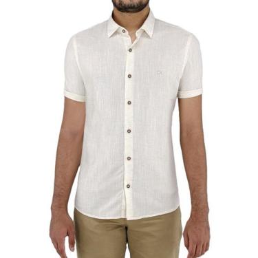 Imagem de Camisa Masculina Ogochi Mc Casual Slim Le Lo 4011, Bege, G