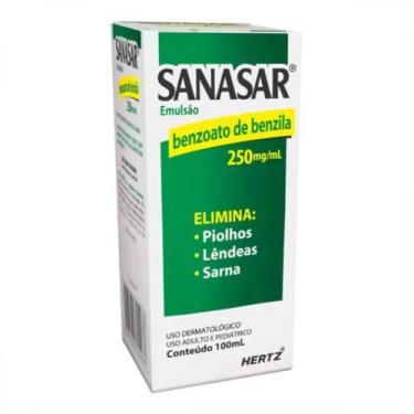 Imagem de Sanasar Emulsão 100ml Benzoato De Benzila Piolhos Lêndeas - Kley Hertz