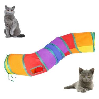 Imagem de Brinquedo Túnel Divertido Interativo Dobrável Para Gatos Cães Gatinhos