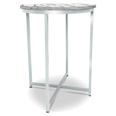 Imagem de Mesa De Canto Alta Gana - Branca/Vulcano - Genus Móveis, Branco/Vulcan