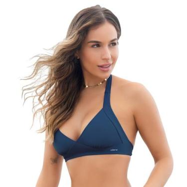 Imagem de Biquíni Feminino Top De Amarrar Com Bojo Removível Selene, P, Azul