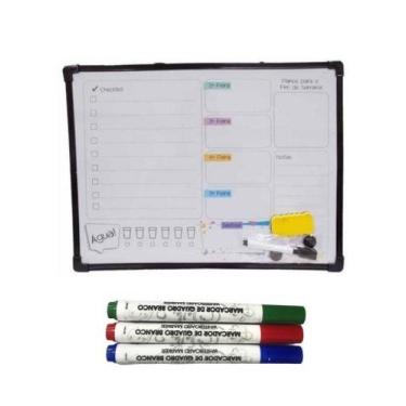 Imagem de Lousa Planner Checklist Magnético + 4 Canetas Cor - Envio Já - Winpape