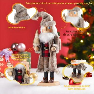 Imagem de Figura De Soldado Quebra-Nozes De Natal Em Madeira De 38CM, Brinquedo 
