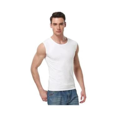 Imagem de Camiseta Sem Mangas Masculina Em Algodão, Cor Sólida, Ajuste Slim, Top