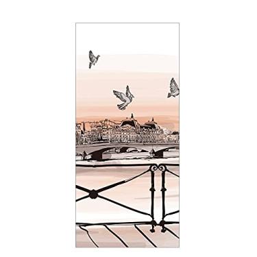 Imagem de WSWJDW Película fosca para janela de privacidade Vitral para decoração de parede interior de casa Adesivos de janela Adesivos de vidro Película de porta de chuveiro sem cola, 5