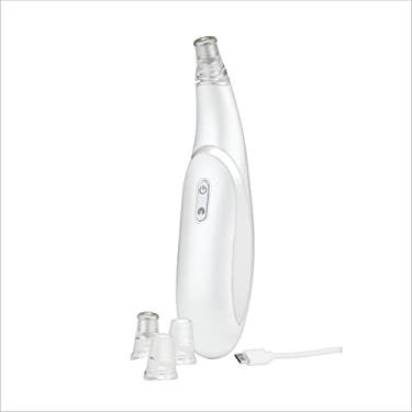 Imagem de Conair Ferramenta de beleza recarregável True Glow com microdermoabrasão, inclui 4 acessórios para esfoliação + extração de poros, branca