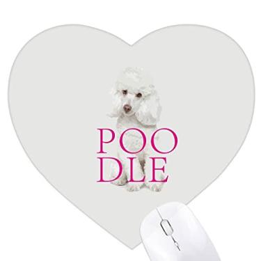 Imagem de Mousepad com coração de animais de estimação valioso Poodle Tapete de borracha para escritório