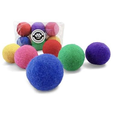 Imagem de Earthtone Solutions Brinquedos de bola de feltro de lã para gatos e gatos, bolas de tecido de feltro, divertidas e coloridas, macias e silenciosas, feitas à mão natural, perfeitas para amantes de gatos, materiais de artesanato