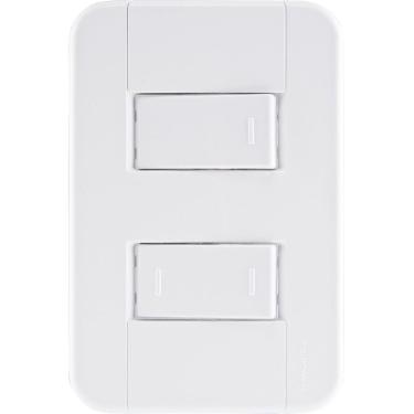 Imagem de Conjunto 4x2 com 1 Interruptor Simples 10 A 250 V e 1 Interruptor 10 A 250 V Tramontina Tablet Branco