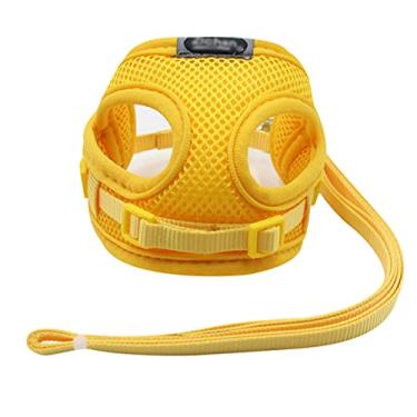 Imagem de PetPhindU Arreio para cães de malha de cor lisa respirável macio arnês com coleira para cães sem estrangulamento conjunto de coleira para cães ao ar livre