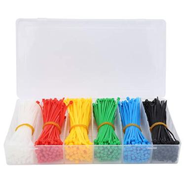 Imagem de Fafeicy 900pcs abraçadeiras de nylon com travamento automático, acessório organizador de abraçadeiras multicoloridas portáteis, para casa, escritório, ferramenta de abraçadeira