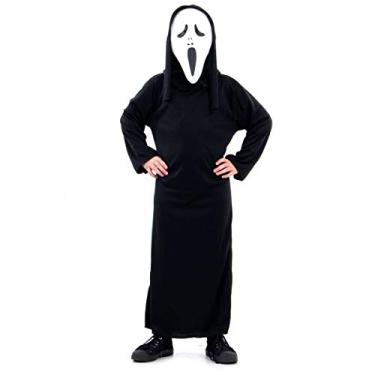 Imagem de Fantasia Pânico Infantil Sulamericana Fantasias Preto/Branco M 6/8 Anos