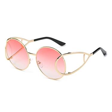 Imagem de Óculos de sol estilo pessoal designer Lunette De Soleil Femme De Sol Lentes De Sol Mujer Cool Eyewear, C03 Gold Double Pink, Packing A