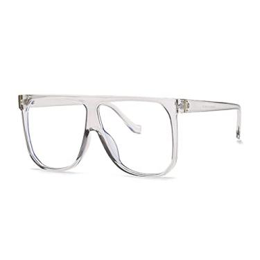 Imagem de Óculos de sol quadrados grandes de uma peça para mulheres moda uv400 óculos de sol masculinos lentes transparentes, 6, tamanho único