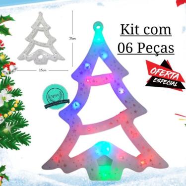 Imagem de Kit 06 Luminária árvore De Natal Led Colorido Decoração Natalina 220v