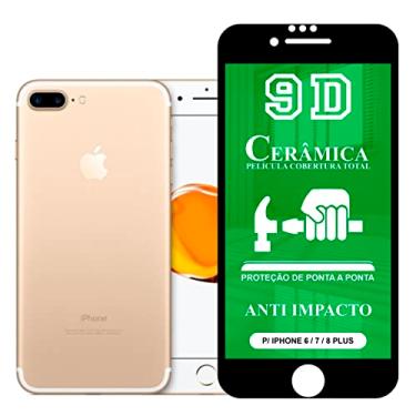 Imagem de Película Compatível com iPhone 6 7 8 Plus - 9D Cerâmica Protetora Resistente Anti Impacto Queda Choque Shock Flexível Nano Gel Compatível 3D 5D 100D