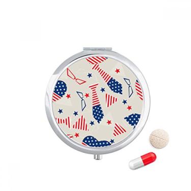 Imagem de Caixa de comprimidos com a bandeira dos EUA de vidro para festivais, porta-comprimidos, recipiente para armazenamento de remédios