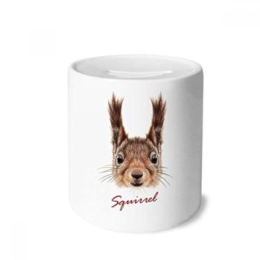 Imagem de DIYthinker Caixa para dinheiro pequena marrom com orelhas longas de esquilo Animal Dinheiro Caixa de cerâmica Porta-moedas Presente de cofrinho